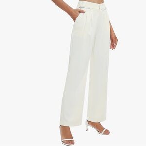 Wide leg high‎ waisted pants